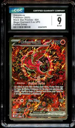 CGC 9 MINT Oricorio Ex MEP024 ERROR "Crimped" MEP 024 Pokemon Card 079 - Image 2