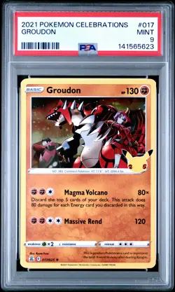 2021 POKEMON CELEBRATIONS #017 GROUDON PSA 9 - Image 1