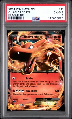 2014 POKEMON XY FLASHFIRE #11 CHARIZARD EX PSA 6 - Image 1