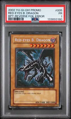2002 YU-GI-OH! PROMO BPT-COLLECTOR'S TINS #005 RED-EYES B. DRAGON PSA 1 - Image 1