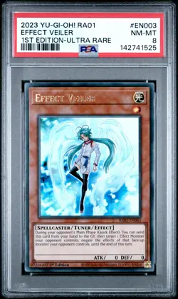 2023 YU-GI-OH! 25TH ANV RARITY COLLECTION 1ST EDT-ULTRA RARE EFFECT VEILER PSA 8 - Image 1