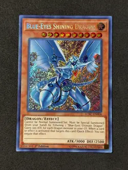 Yugioh Blue-Eyes Shining Dragon LCKC-EN008 Secret Rare 1st Edition MINT - Image 1