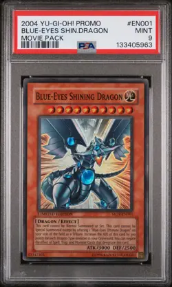 2004 YU-GI-OH! PROMO MOVIE PACK #EN001 BLUE-EYES SHINING DRAGON PSA 9 - Image 1
