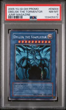 2005 YU-GI-OH! PROMO JUMP MAGAZINE #EN004 OBELISK THE TORMENTOR PSA 8 - Image 1