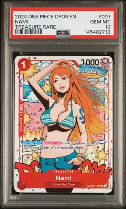 2024 ONE PIECE OP06-WINGS OF THE CAPTAIN TREASURE RARE #007 NAMI PSA 10 - Image 1
