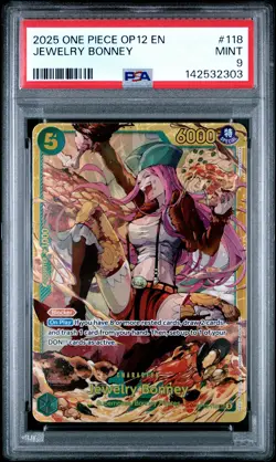 2025 ONE PIECE OP12-LEGACY OF THE MASTER #118 JEWELRY BONNEY PSA 9 - Image 1