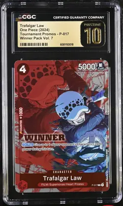 TRAFALGAR LAW WINNER | P-017 | ENGLISH |One Piece TCG | CGC PRISTINE 10 | Promo - Image 1