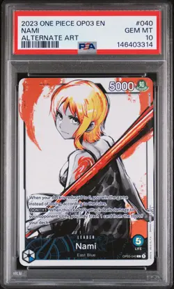 2023 ONE PIECE OP03-PILLARS OF STRENGTH ALTERNATE ART #040 NAMI PSA 10 - Image 1