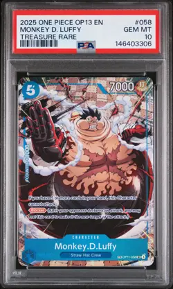 2025 ONE PIECE OP13-CARRYING ON HIS WILL TREASURE RARE MONKEY D. LUFFY PSA 10 - Image 1