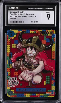 2025 ONE PIECE PC: ONE PIECE DAY'25 JAPANESE PROMO #P-110 MONKEY D. LUFFY CGC 9 - Image 1