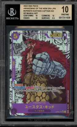 One Piece CCG Eustass"Captain"Kid Japanese Manga Alternate Art OP05-074 BGS 10 - Image 1