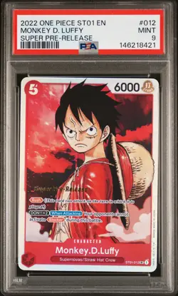 2022 ONE PIECE STARTER DECK ST01-STRAW HAT CREW #012 MONKEY D. LUFFY PSA 9 - Image 1