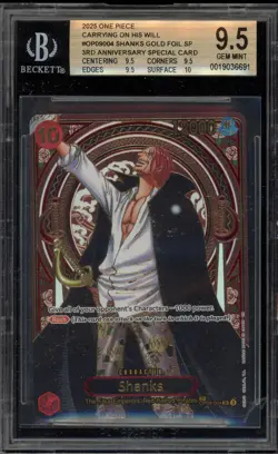 One Piece CCG Shanks 3rd Anniversary Special Gold Foil OP09-004 BGS 9.5 - Image 1