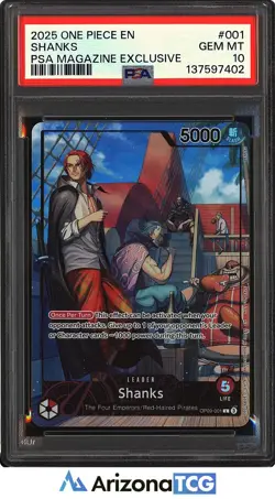 One Piece 2025 Shanks OP09-001 L PSA Magazine Exclusive GEM MINT PSA 10 - Image 1