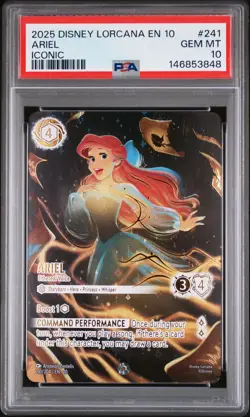 2025 DISNEY LORCANA EN 10-WHISPERS IN THE WELL ICONIC #241 ARIEL PSA 10 - Image 1