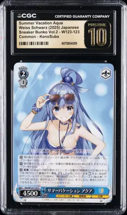 2025 WEISS SCHWARZ VOL.2 COMMON-KONOSUBA SUMMER VACATION AQUA CGC 10 PRISTINE - Image 1
