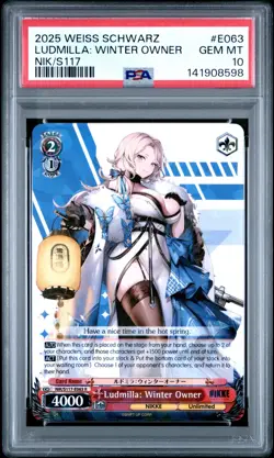2025 WEISS SCHWARZ GODDESS OF VICTORY: NIKKE #E063 LUDMILLA: WINTER OWNER PSA 10 - Image 1
