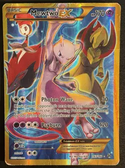 Mewtwo EX 163 Secret Full Art 163/162 Breakthrough Holo Pokemon Card Damaged - Image 1