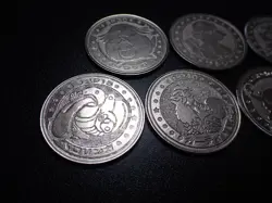 Pokemon Card Meiji Promo Battle Coin x7 Chansey Ash etc #6265 - Image 2