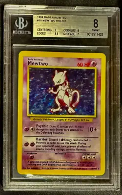 🔮 Mewtwo 10/102 Holo Pokemon Card - 1999 Base Set, BGS 8 - Image 1