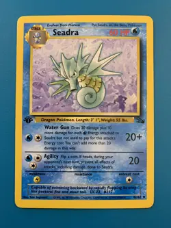 1st Edition Seadra 42/62 Fossil Set Rare Vintage 1999 Pokemon Card - NM - Image 1