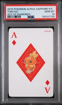 2015 POKEMON ALPHA SAPPHIRE PLAYING CARDS ACE OF DIAMONDS TORCHIC PSA 10 - Image 1