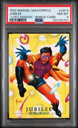 1992 MARVEL MASTERPIECES LOST MARVEL BONUS CARD #LM-5 JUBILEE PSA 8 - Image 1