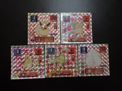Pokemon Card Amada Sticker Prism Foil Holo x5 Flareon Dragonite etc #6112 - Image 1