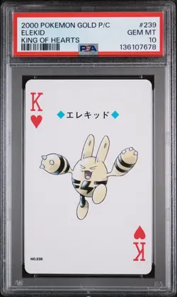 2000 POKEMON GOLD VERSION PLAYING CARDS KING OF HEARTS #239 ELEKID PSA 10 - Image 1