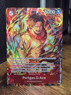 One Piece TCG Portgas D. Ace Illustration Box Promo Card Foil ST15-005 NM - Image 1