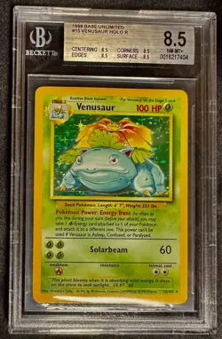 🍃 Venusaur 15/102 Pokemon Card - 1999 Base Set, BGS 8.5 - Image 1