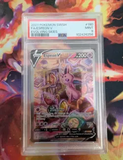 Pokemon TCG Evolving Skies Holo Card Espeon v Alternate Full Art 180/203SWSH07 - Image 1