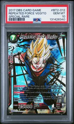 2017 DRAGON BALL SUPER CARD GAME SER 2 UNION FORCE REPEATED FORCE VEGITO PSA 10 - Image 1