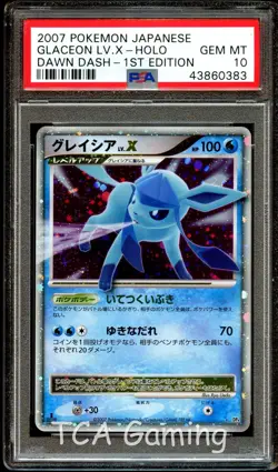 PSA 10 GEM MINT Glaceon Lv.X DP4 1st Edition HOLO RARE Pokemon Card 383 - Image 1
