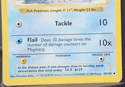 Pokemon Magikarp 30 HP Shadowless Uncommon Base Set 35/102 Wizards Card 1999 - Image 4