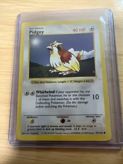 Pokemon Pidgey TCG Base Set Shadowless Common Card 57/102 - Image 1