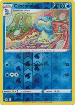 Croconaw 056/264 Reverse Holo Fusion Strike Pokemon Card NM - Image 1