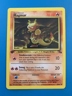 1st Edition Magmar 39/62 Fossil Set Rare Vintage 1999 Pokemon Card - NM - Image 1