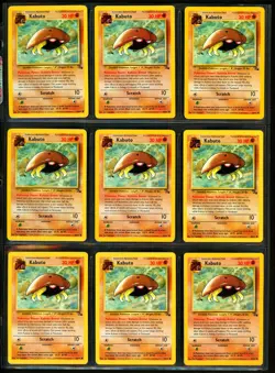 1999 Pokemon KABUTO 50/62 Unlimited Edition FOSSIL SET Non Holo Cards Lot WotC - Image 2