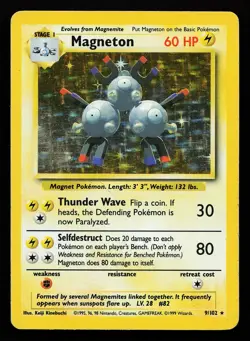 Magneton 9/102 Holo Rare Base Set Pokemon Card - Image 1