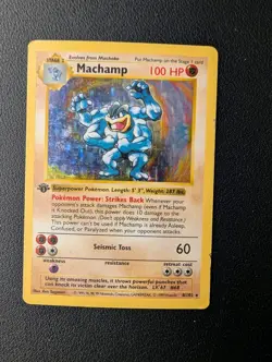 Pokemon Card Machamp 8/102 1st Edition Shadowless Holo Rare - Image 1