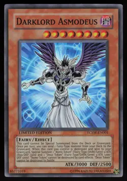 Darklord YCSW Super Prize Cards Complete Set Asmodeus Superbia Edeh Arae Yugioh - Image 3