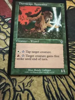 Mtg Magic Invasion Thornscape Apprentice Misprint Miscut Error Card - Image 3