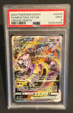 Pokemon Mewtwo VSTAR #GG44/GG70 Crown Zenith PSA 9 MINT - Image 1