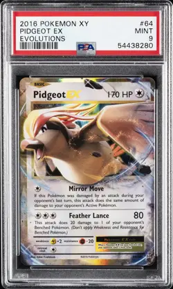 2016 POKEMON XY EVOLUTIONS #64 PIDGEOT EX PSA 9 - Image 1