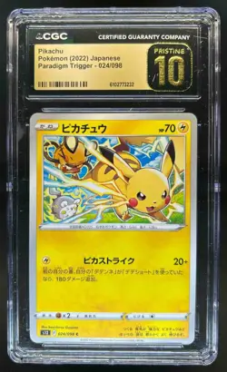 2022 Pokemon SWSH Japanese Pikachu Paradigm Trigger s12 #024/098 CGC 10 Pristine - Image 1