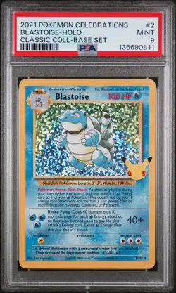 2021 POKEMON CELEBRATIONS CLASSIC COLLECTION #2 BLASTOISE-HOLO PSA 9 - Image 1