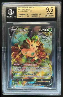 2021 Pokemon SWSH Evolving Skies Leafeon V #167/203 BGS 9.5 - Image 1