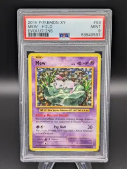 Pokemon PSA 9 Mew 53/108 - Holo Foil - 2016 XY Evolutions - Mint - Image 1