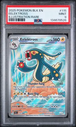 2025 POKEMON BLK EN-BLACK BOLT ILLUSTRATION RARE #115 EELEKTROSS PSA 9 - Image 1